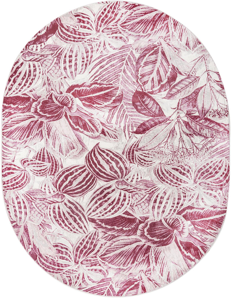 Meadow Breeze Collection Area Rug - Bluebell Oval Fuchsia lifestyle 33