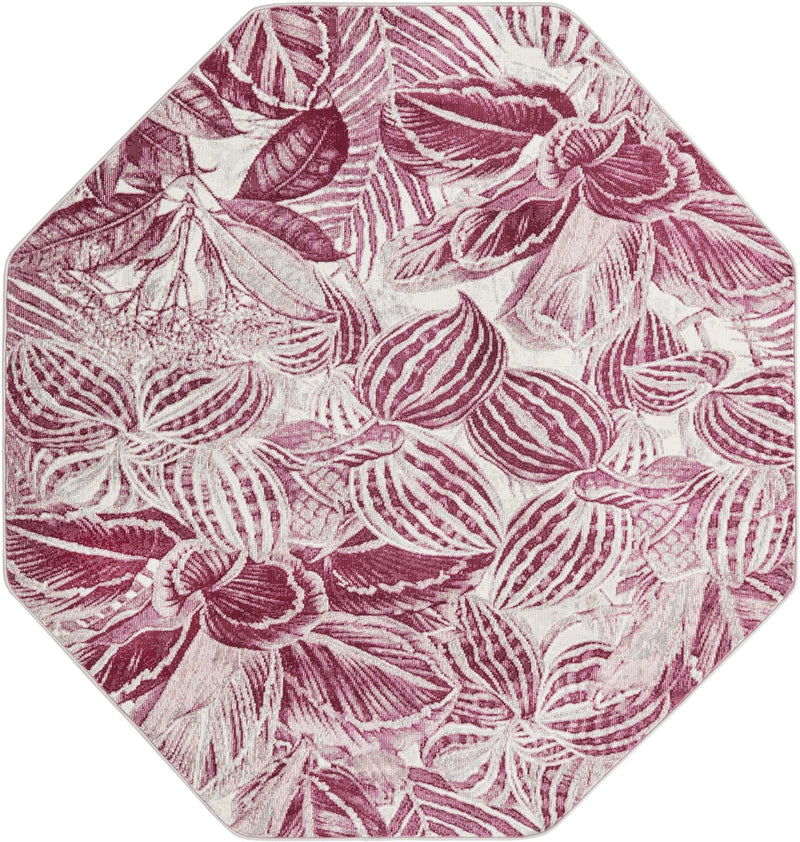 Meadow Breeze Collection Area Rug - Bluebell Octagon Fuchsia lifestyle 34