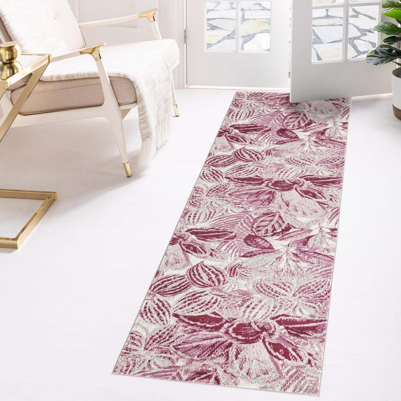 Meadow Breeze Collection Area Rug - Bluebell Runner Fuchsia lifestyle 123