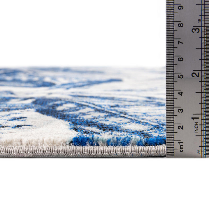 Meadow Breeze Collection Area Rug - Bluebell Rectangle Navy Blue lifestyle 12
