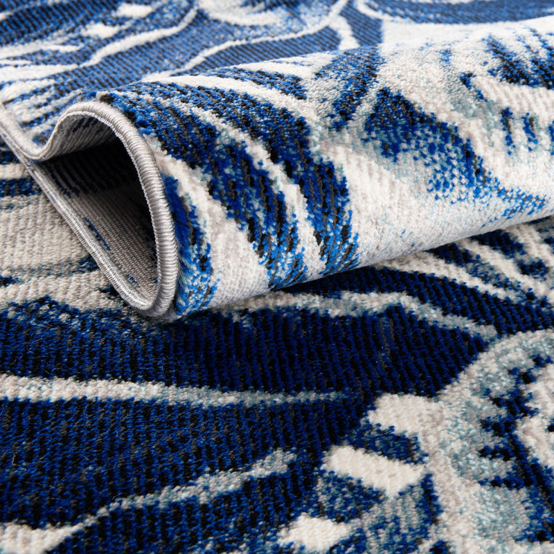 Meadow Breeze Collection Area Rug - Bluebell Rectangle Navy Blue lifestyle 15