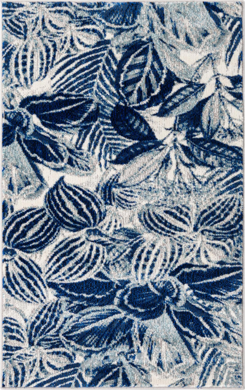 Meadow Breeze Collection Area Rug - Bluebell Rectangle Navy Blue lifestyle 3