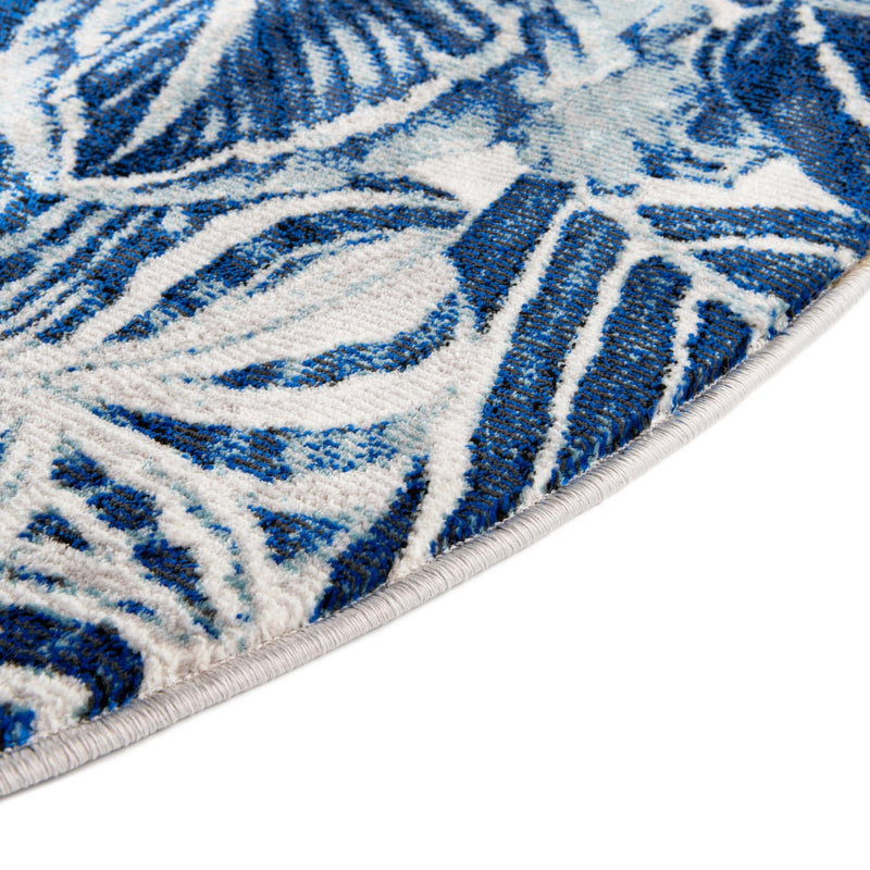 Meadow Breeze Collection Area Rug - Bluebell Oval Navy Blue lifestyle 91
