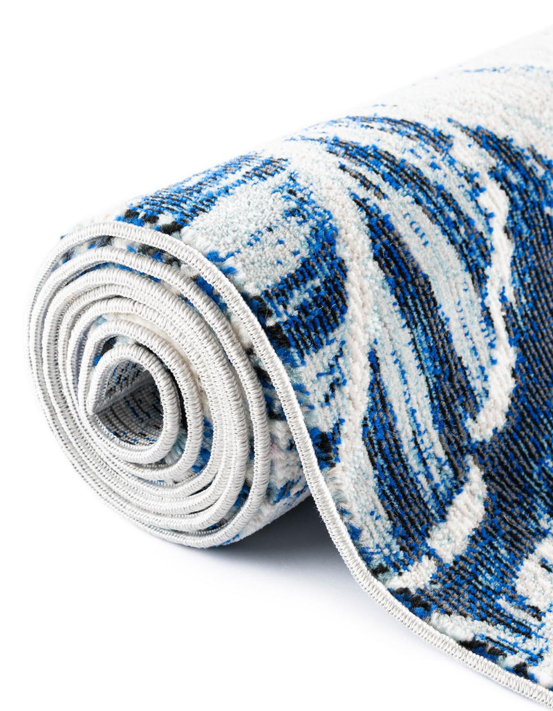 Meadow Breeze Collection Area Rug - Bluebell Octagon Navy Blue lifestyle 106