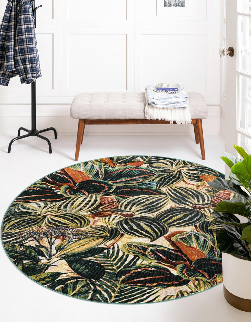 Meadow Breeze Collection Area Rug - Bluebell Round Multi lifestyle 49