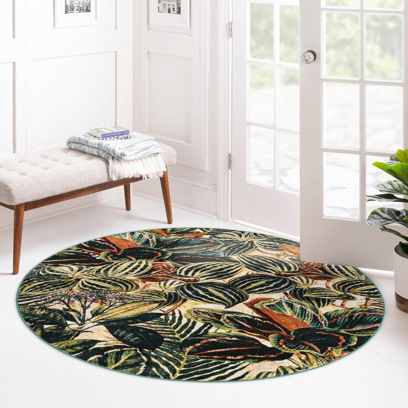 Meadow Breeze Collection Area Rug - Bluebell Round Multi lifestyle 137