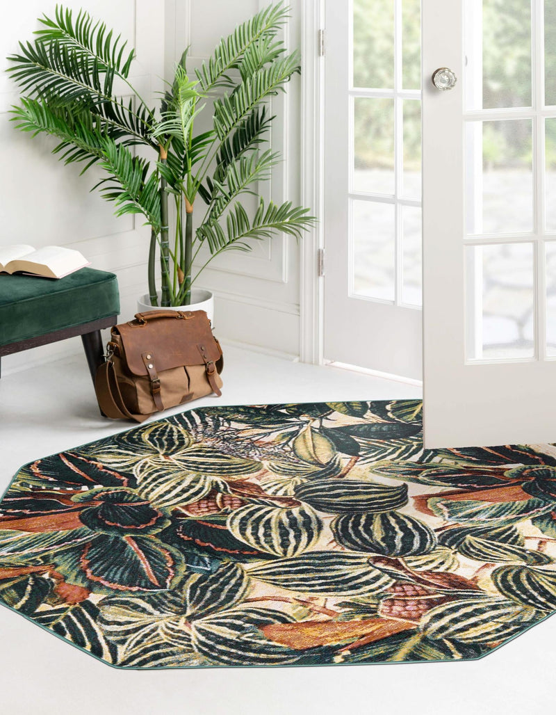 Meadow Breeze Collection Area Rug - Bluebell Octagon Multi lifestyle 83