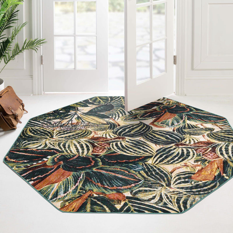 Meadow Breeze Collection Area Rug - Bluebell Octagon Multi lifestyle 119