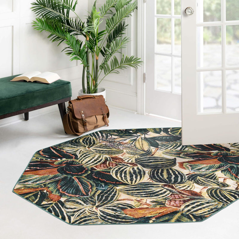 Meadow Breeze Collection Area Rug - Bluebell Octagon Multi lifestyle 139