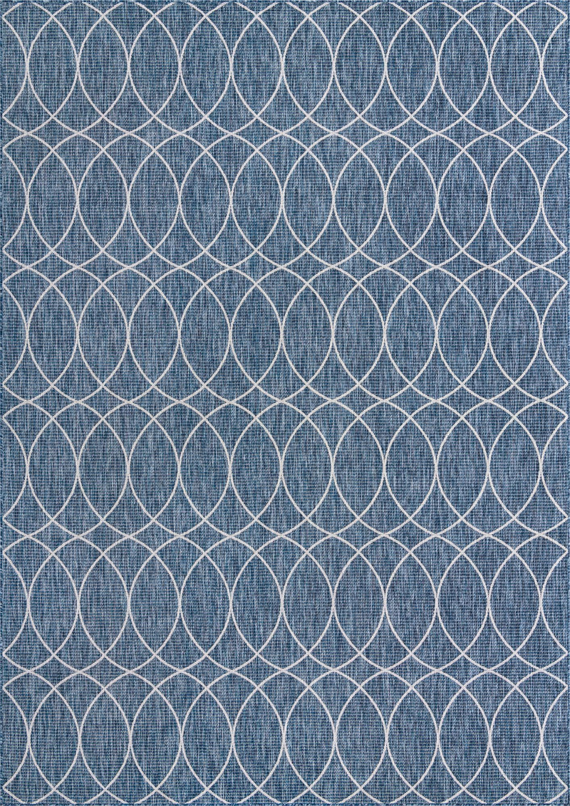 Garden Lattice Oasis Collection Area Rug - Pavilion (Blue) Rectangle Blue Main