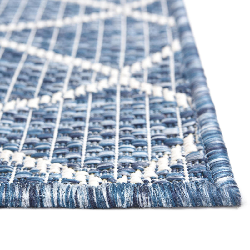 Garden Lattice Oasis Collection Area Rug - Pavilion (Blue) Rectangle Blue lifestyle 14