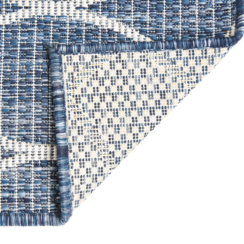 Garden Lattice Oasis Collection Area Rug - Pavilion (Blue) Rectangle Blue lifestyle 16