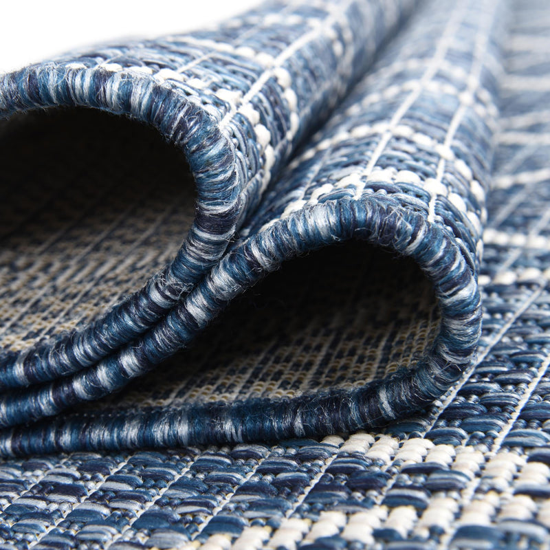 Garden Lattice Oasis Collection Area Rug - Pavilion (Blue) Rectangle Blue lifestyle 20