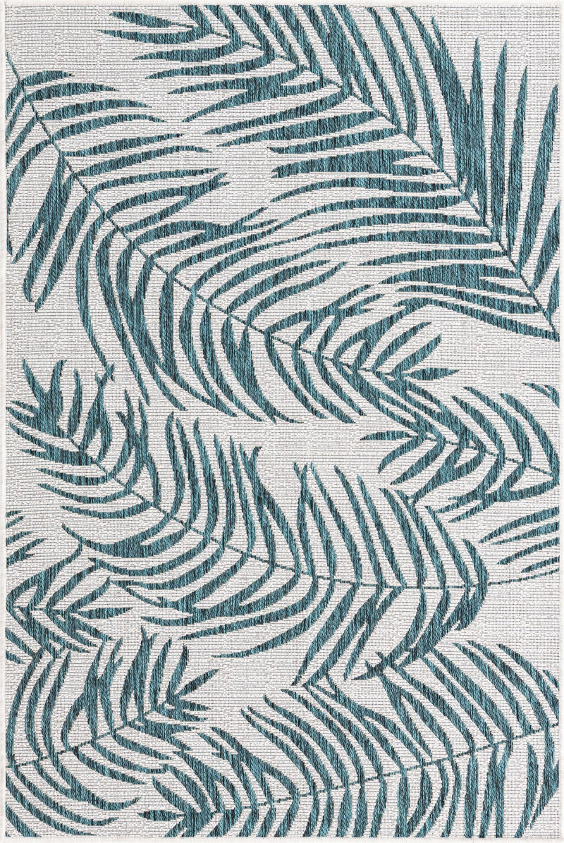 Garden Terrace Escape Collection Area Rug - Verdure (Teal Ivory) Rectangle Teal Ivory Main