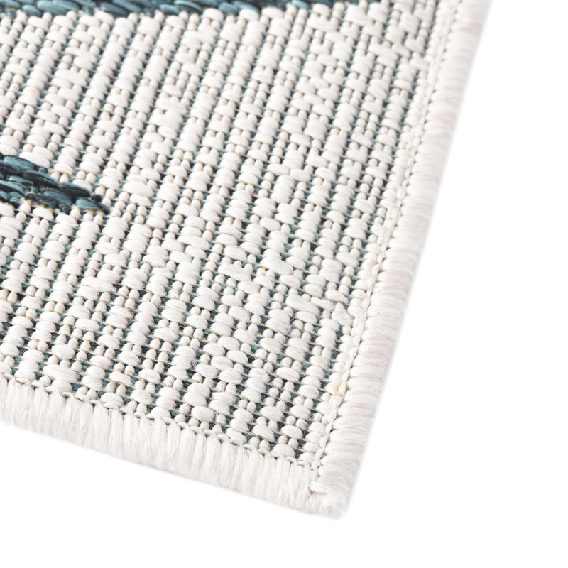 Garden Terrace Escape Collection Area Rug - Verdure (Teal Ivory) Runner Teal Ivory lifestyle 5