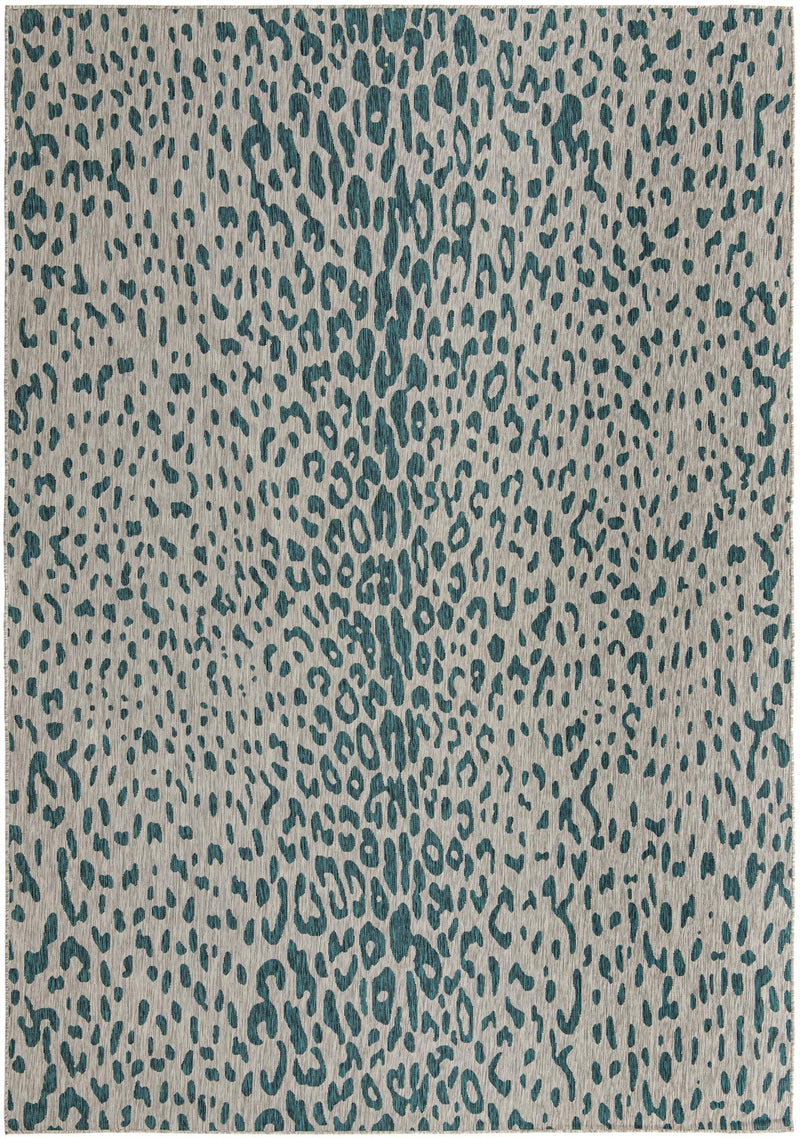 Jungle Expedition Collection Area Rug - Serengeti Rectangle Teal lifestyle 4