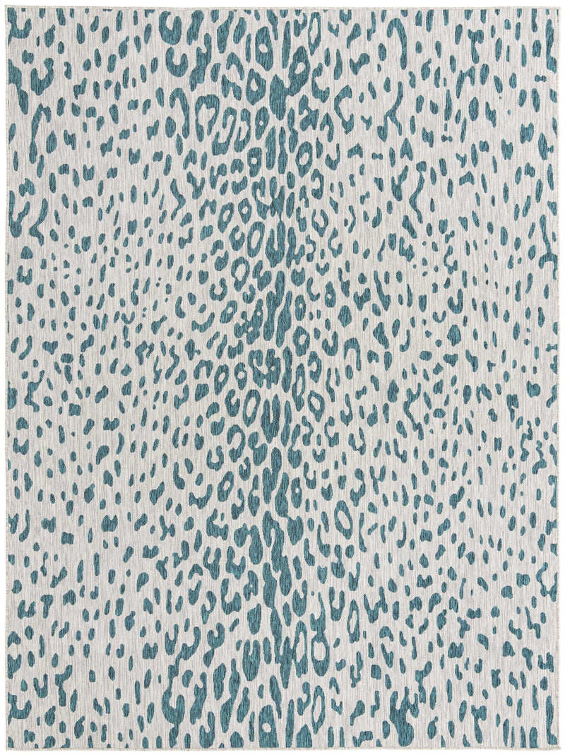 Jungle Expedition Collection Area Rug - Serengeti Rectangle Teal Main