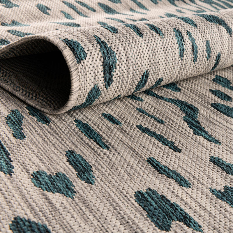 Jungle Expedition Collection Area Rug - Serengeti Rectangle Teal lifestyle 5