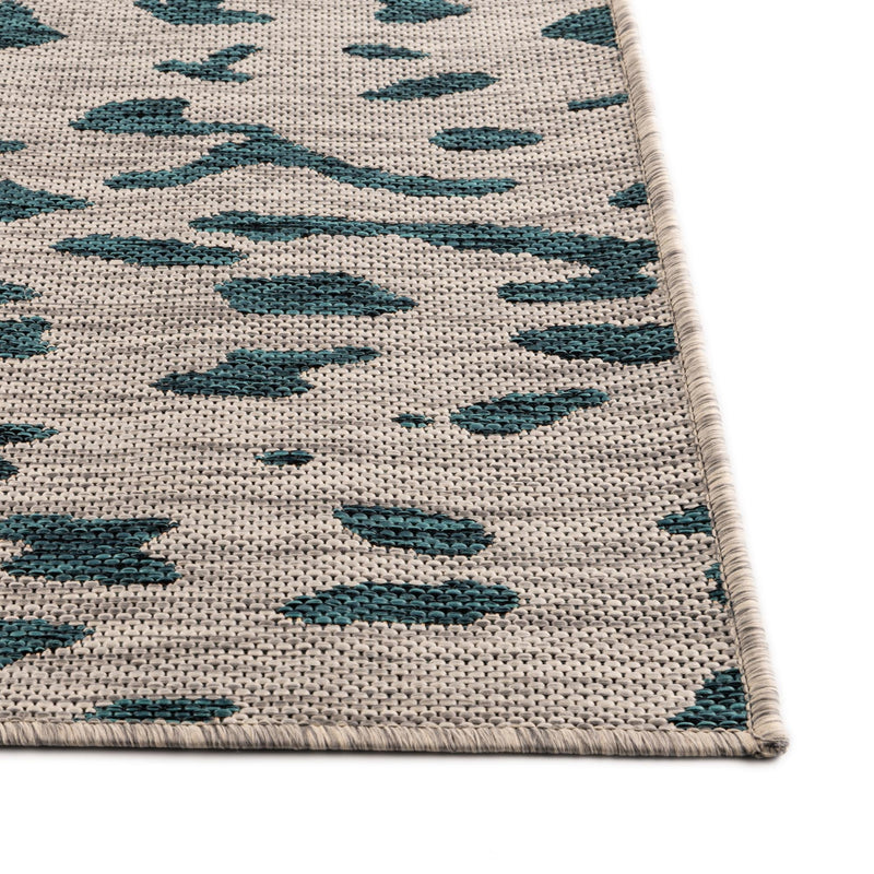 Jungle Expedition Collection Area Rug - Serengeti Rectangle Teal lifestyle 9