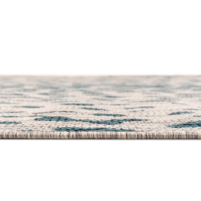 Jungle Expedition Collection Area Rug - Serengeti Round Teal lifestyle 49