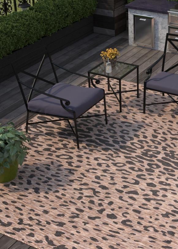 Jungle Expedition Collection Area Rug - Serengeti Square Natural lifestyle 2