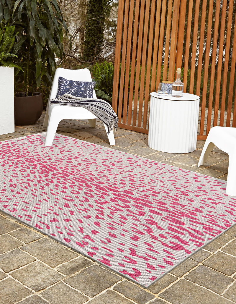 Jungle Expedition Collection Area Rug - Serengeti Rectangle Pink Gray lifestyle 2