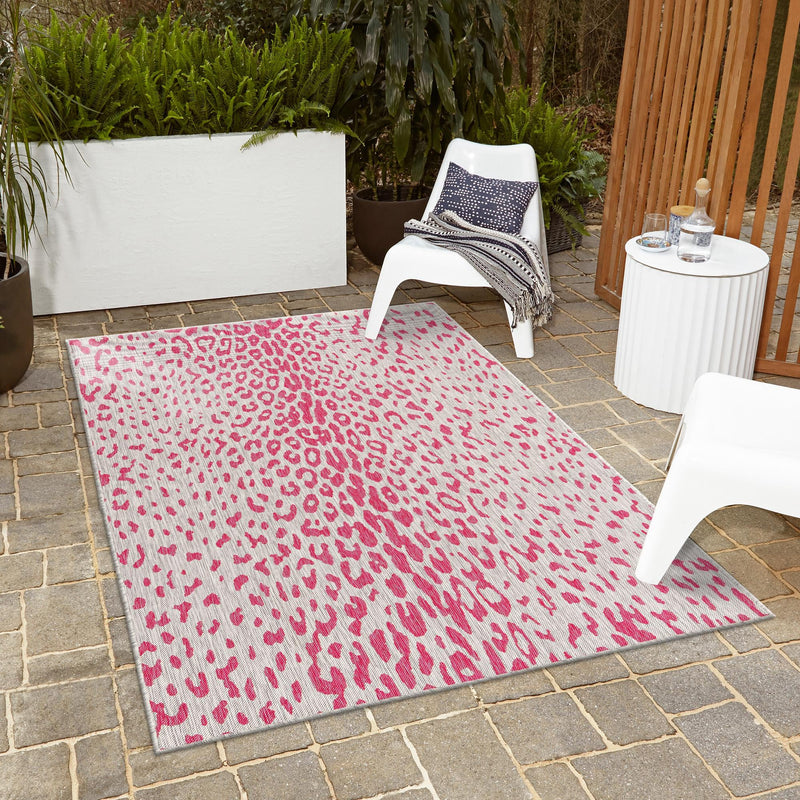 Jungle Expedition Collection Area Rug - Serengeti Rectangle Pink Gray lifestyle 9