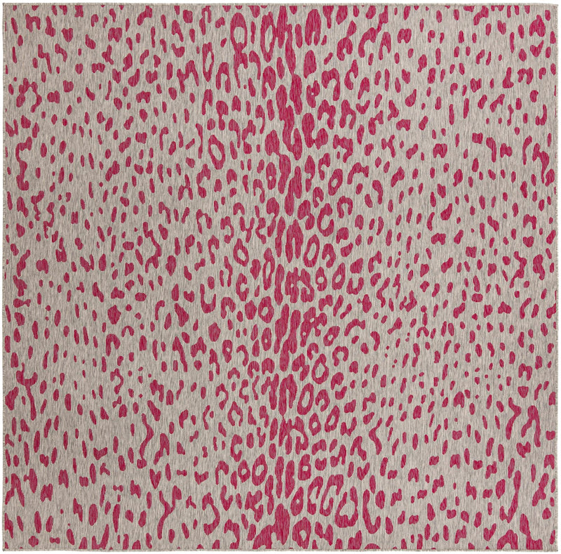 Jungle Expedition Collection Area Rug - Serengeti Square Pink Gray Main