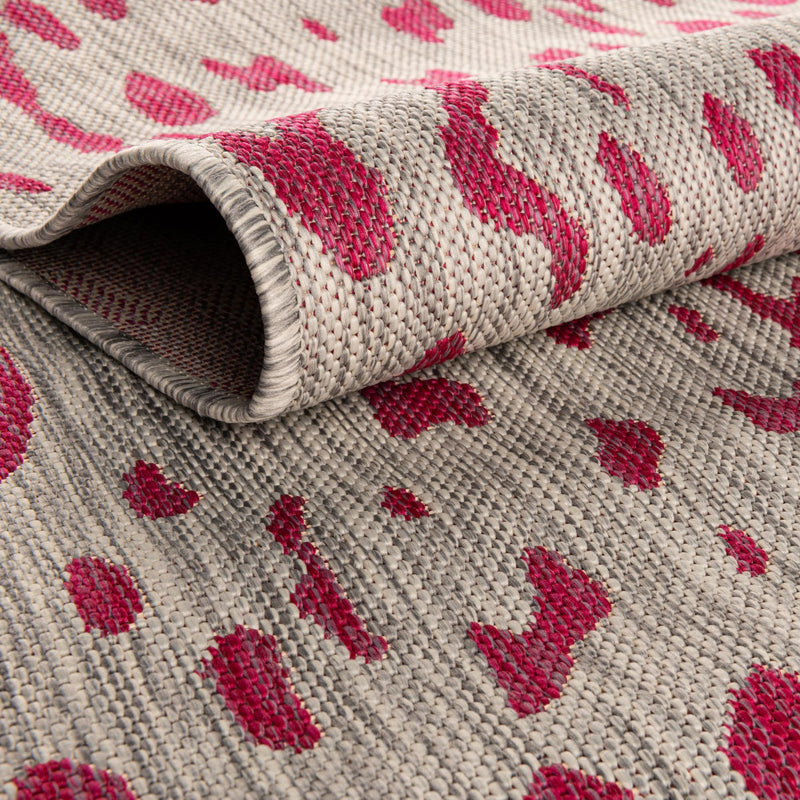 Jungle Expedition Collection Area Rug - Serengeti Round Pink Gray lifestyle 4