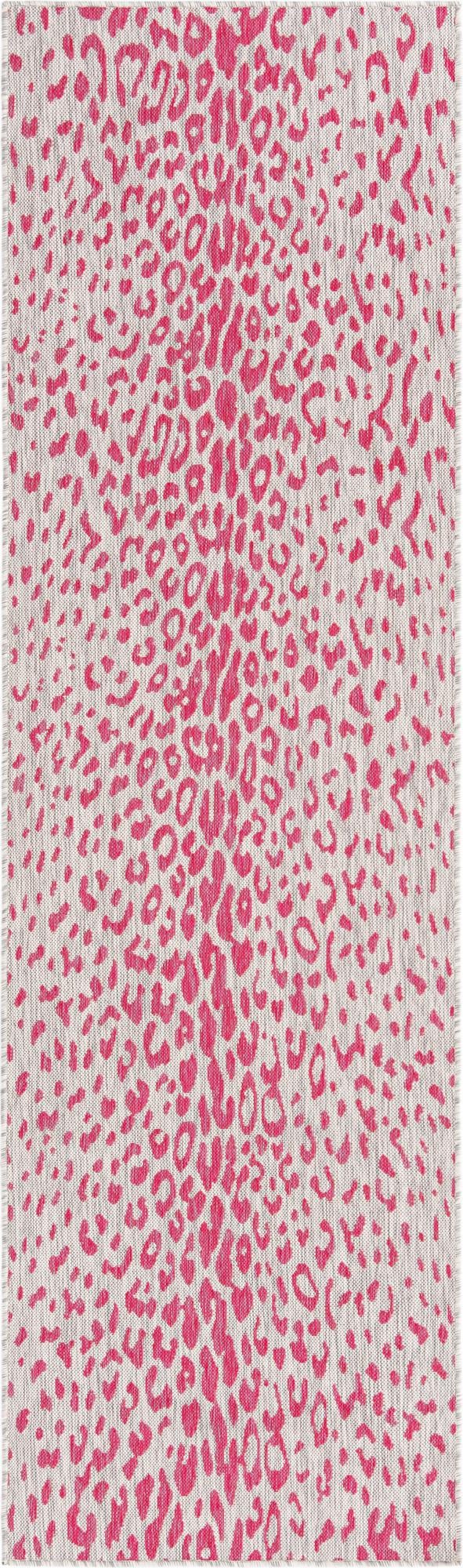 Jungle Expedition Collection Area Rug - Serengeti Runner Pink Gray Main