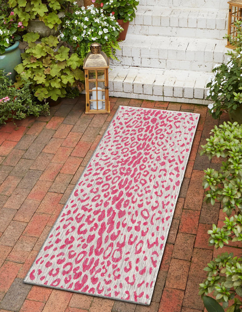 Jungle Expedition Collection Area Rug - Serengeti Runner Pink Gray lifestyle 0
