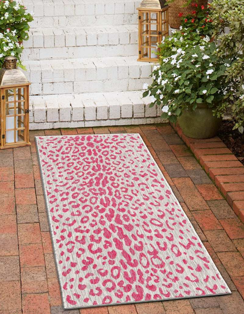 Jungle Expedition Collection Area Rug - Serengeti Runner Pink Gray lifestyle 2