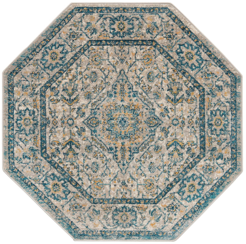 Seville Stripes Collection Area Rug - Cadiz (Light Gray) Octagon Light Gray lifestyle 6