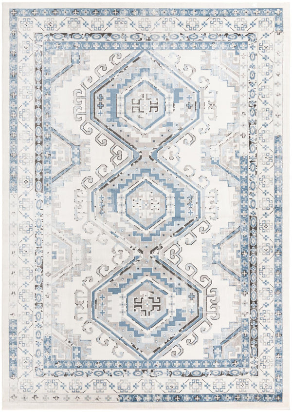 Savannah Elegance Collection Area Rug - Tybee (Ivory Aqua) Rectangle Ivory Aqua Main