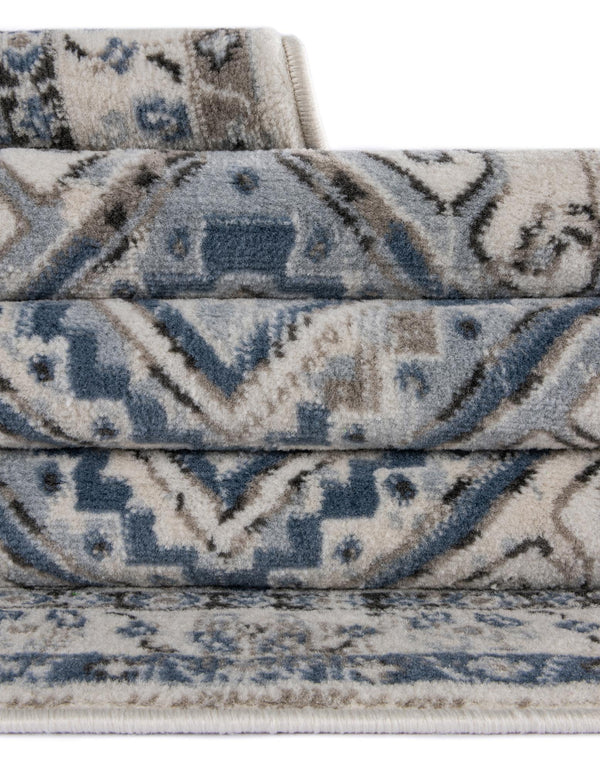 Savannah Elegance Collection Area Rug - Tybee (Ivory Aqua) Rectangle Ivory Aqua lifestyle 13