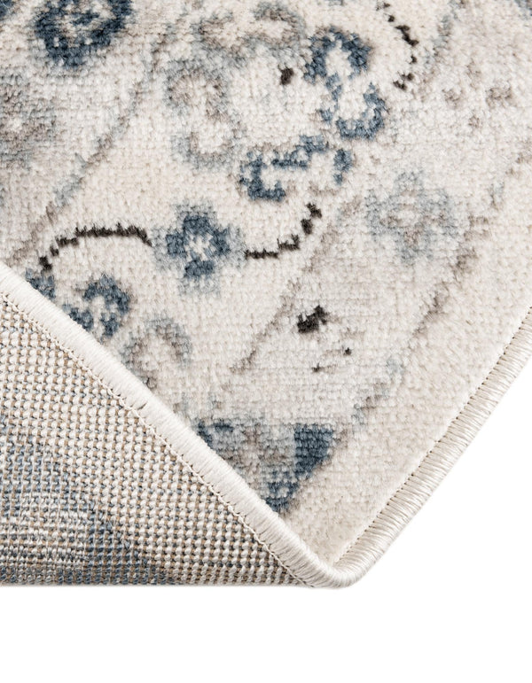 Savannah Elegance Collection Area Rug - Tybee (Ivory Aqua) Round Ivory Aqua lifestyle 50