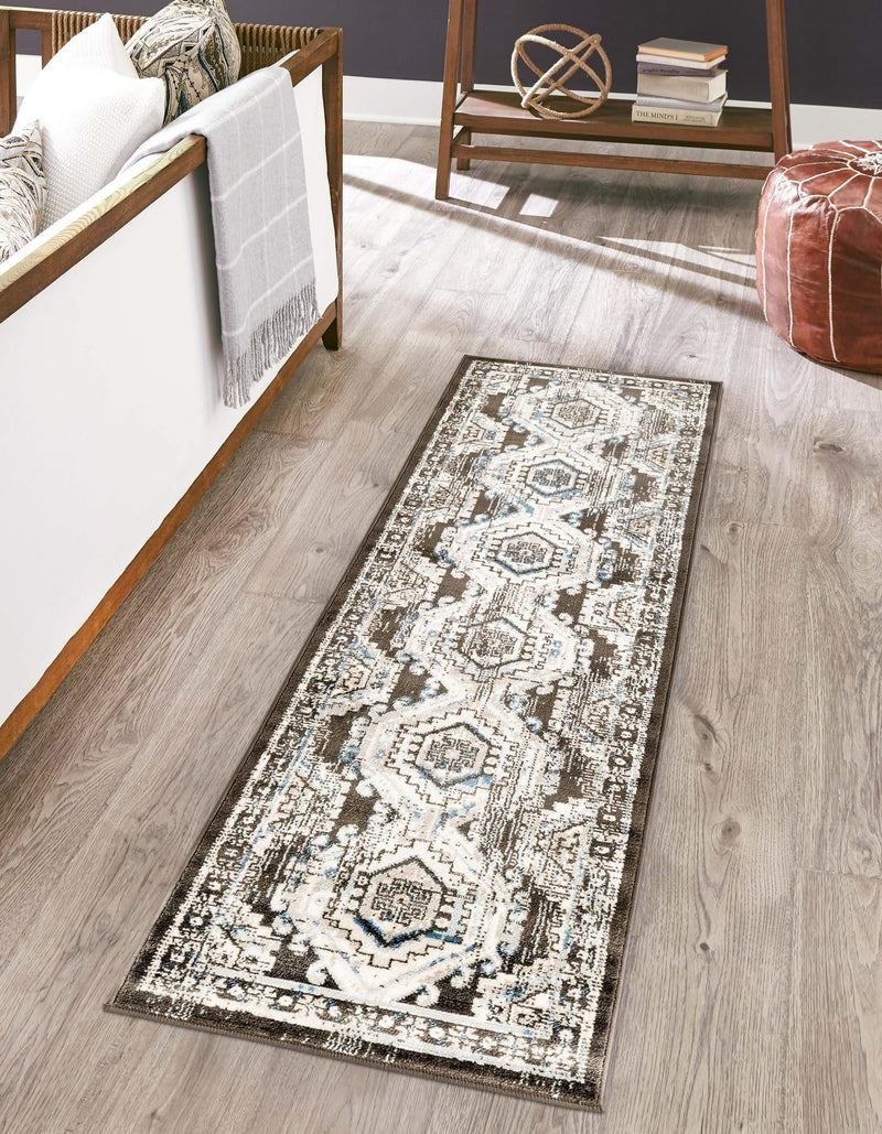 Savannah Elegance Collection Area Rug - Tybee (Gray) Runner Gray lifestyle 41