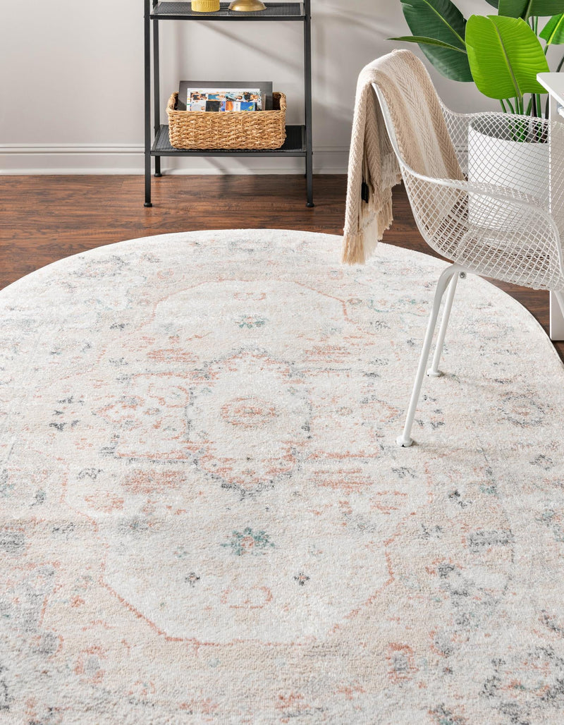 Parisian Elegance Collection Area Rug - Versailles (Ivory) Oval Ivory lifestyle 28
