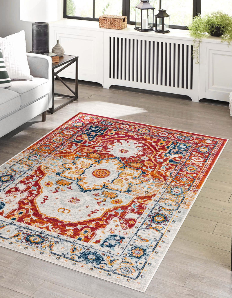 Parisian Elegance Collection Area Rug - Versailles (Rust Red) Rectangle Rust Red lifestyle 2