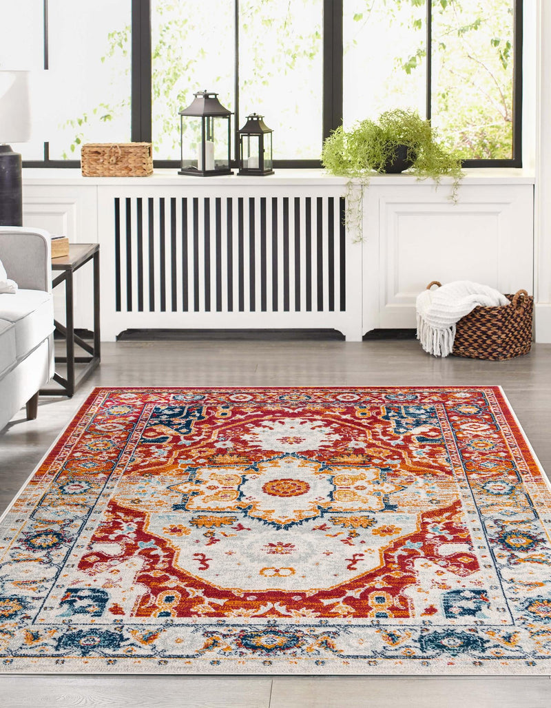 Parisian Elegance Collection Area Rug - Versailles (Rust Red) Rectangle Rust Red lifestyle 3