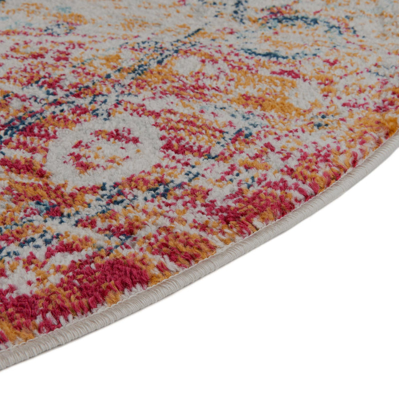 Parisian Elegance Collection Area Rug - Versailles (Rust Red) Round Rust Red lifestyle 47