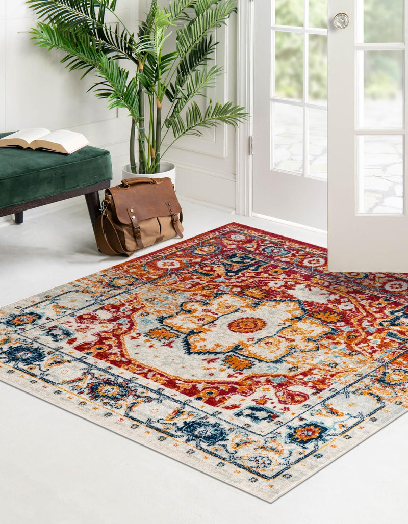 Parisian Elegance Collection Area Rug - Versailles (Rust Red) Square Rust Red lifestyle 22