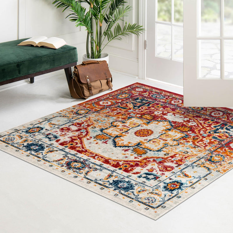 Parisian Elegance Collection Area Rug - Versailles (Rust Red) Square Rust Red lifestyle 87