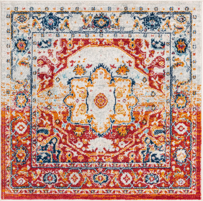 Parisian Elegance Collection Area Rug - Versailles (Rust Red) Square Rust Red lifestyle 17