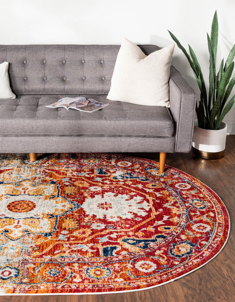 Parisian Elegance Collection Area Rug - Versailles (Rust Red) Oval Rust Red lifestyle 23