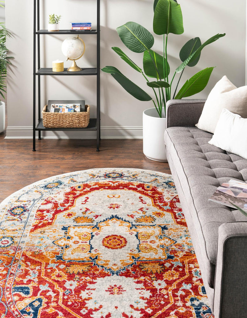 Parisian Elegance Collection Area Rug - Versailles (Rust Red) Oval Rust Red lifestyle 28