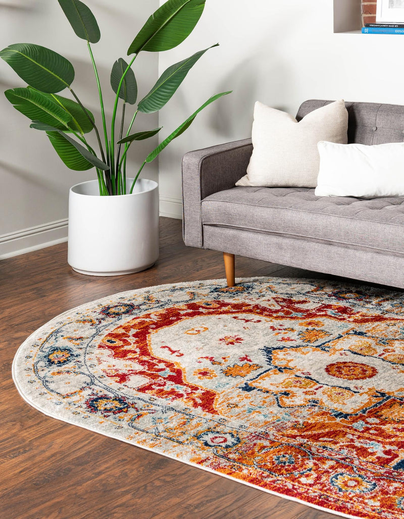Parisian Elegance Collection Area Rug - Versailles (Rust Red) Oval Rust Red lifestyle 32