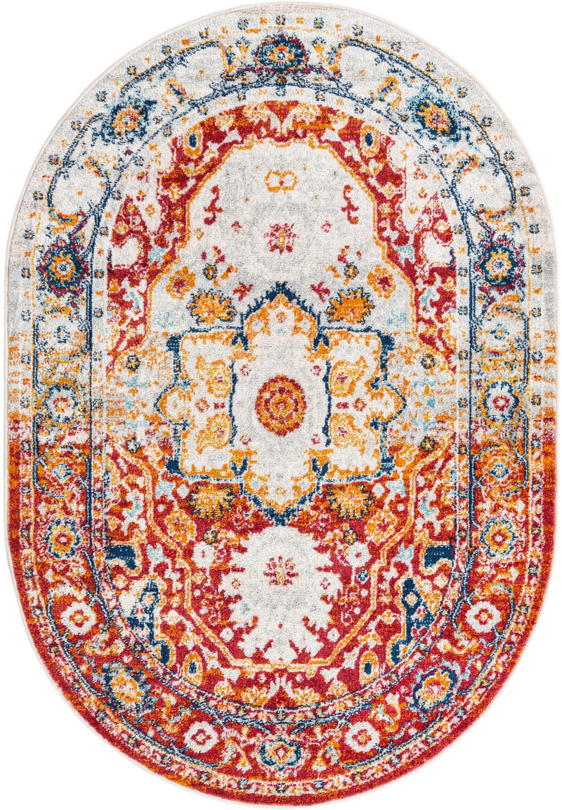 Parisian Elegance Collection Area Rug - Versailles (Rust Red) Oval Rust Red lifestyle 18