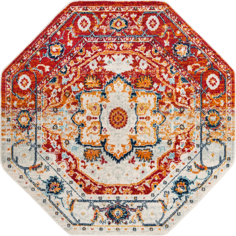 Parisian Elegance Collection Area Rug - Versailles (Rust Red) Octagon Rust Red lifestyle 19