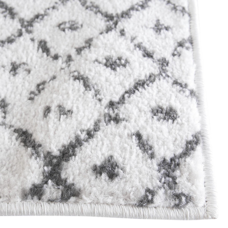 Marrakesh Lattice Collection Area Rug - Casablanca (Ivory Black) Rectangle Ivory Black lifestyle 14